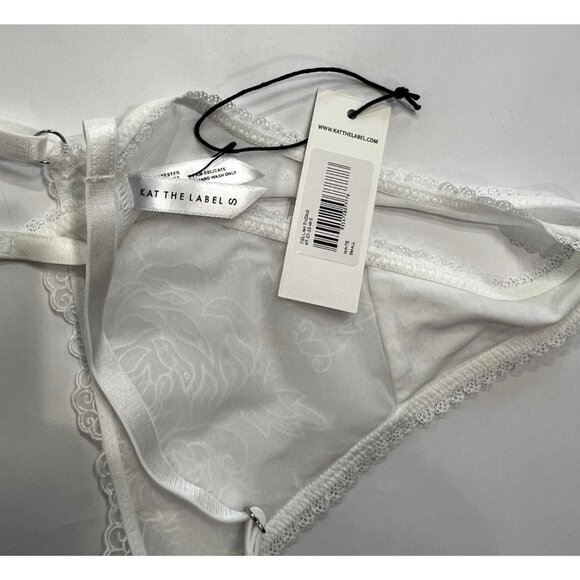 Kat The Label Delilah Lace Thong in White - Picture 5 of 5